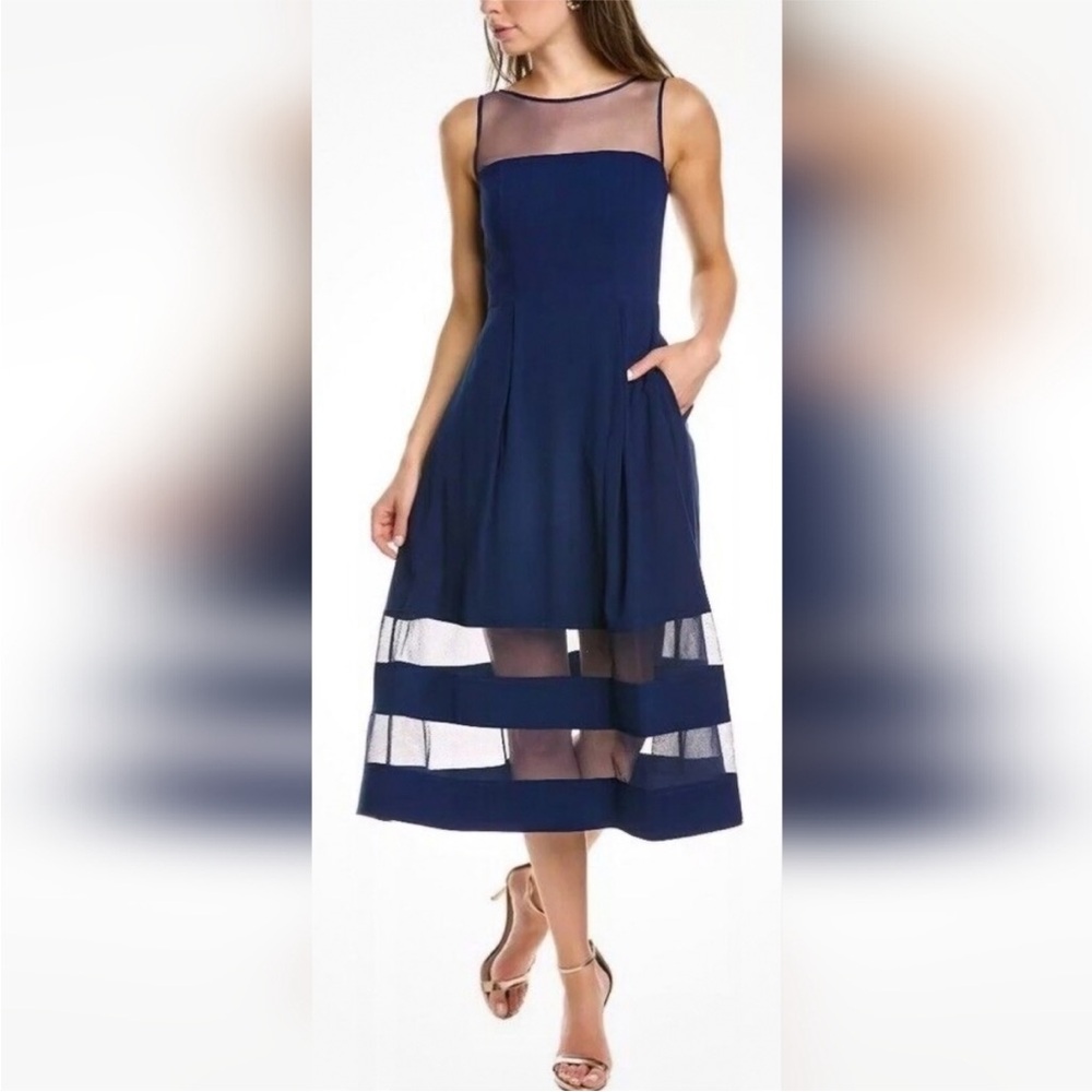 Aidan by Aidan Mattox Blue Sleeveless High Low Dress 2